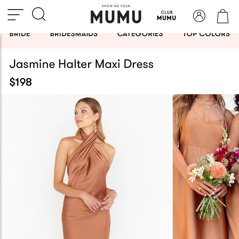 Show Me Your Mumu Copper Satin Luxe Jasmine Bridesmaid Dress